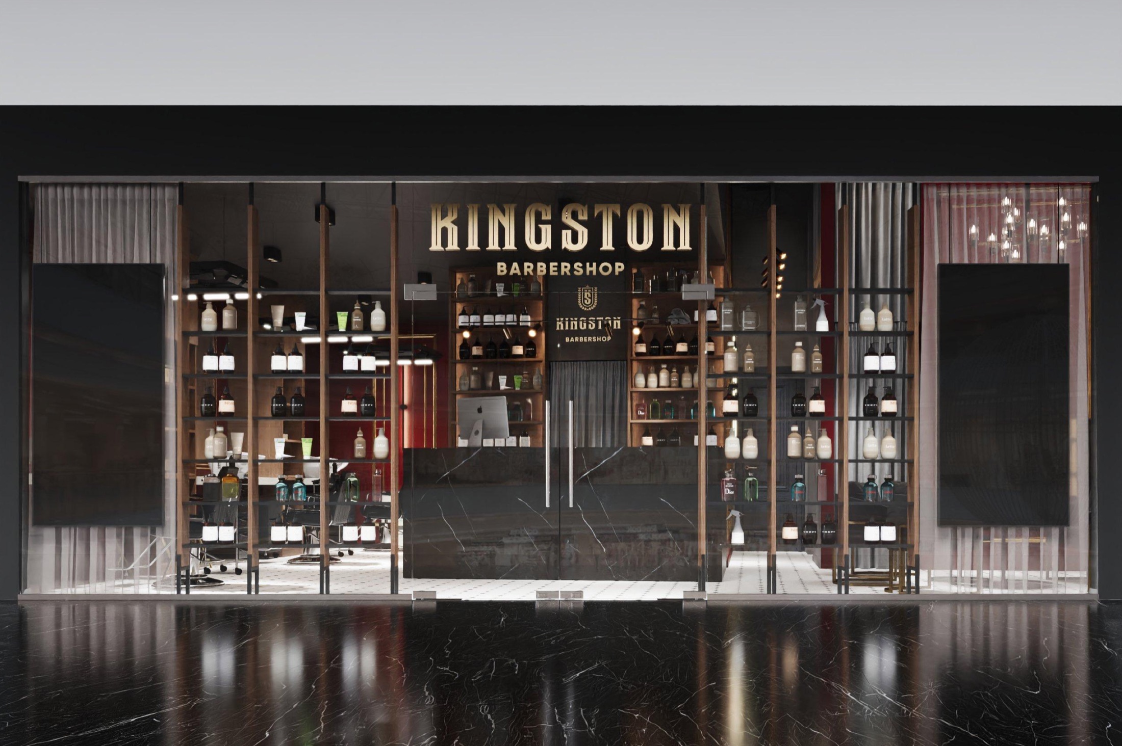 Витрина Kingston со стороны атриума